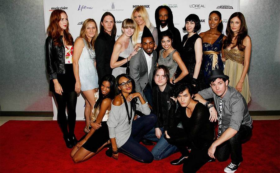 “Project Runway” Season 6 cast members pose for a photo. 