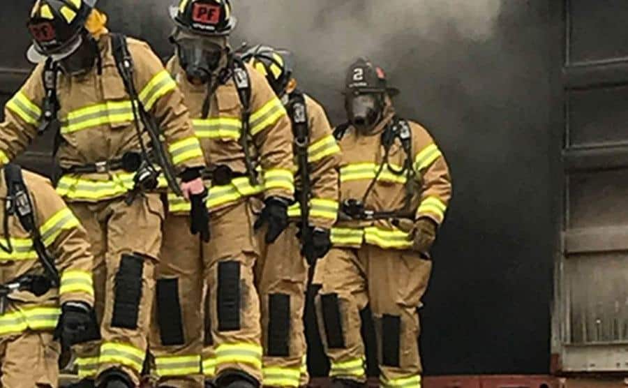 An image of firefighters during a fire operation.