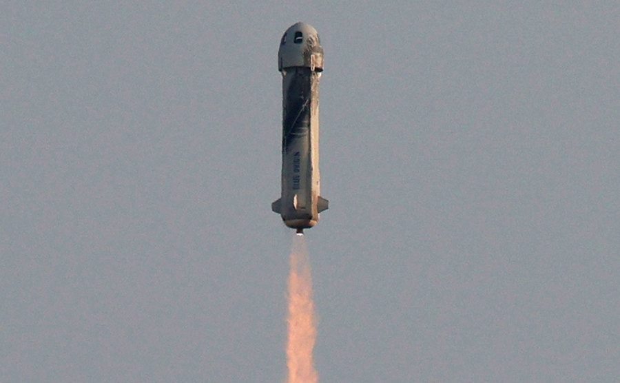 Blue Origin’s New Shepard flies into space.