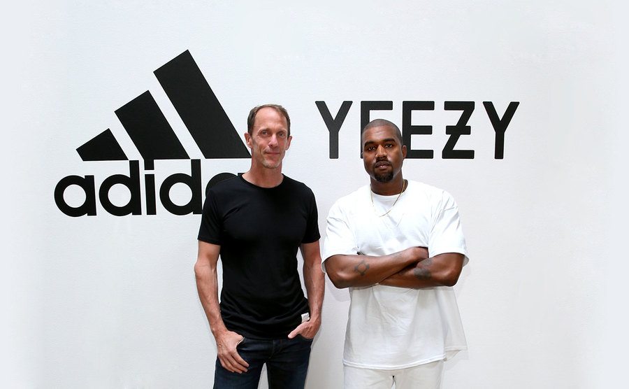 Eric Liedtke and Kanye West announce Adidas and Yeezy collaboration. 