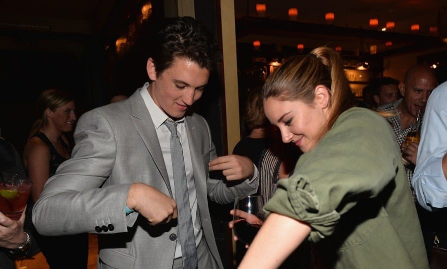 Actors Miles Teller and Shailene Woodley attend the after party