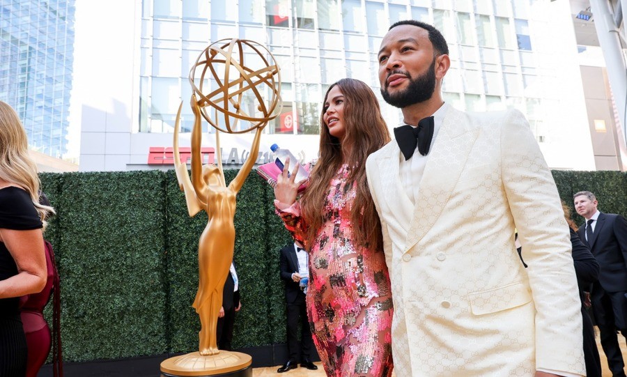 Chrissy Teigen and John Legend arriving at the 74th Primetime Emmy Awards